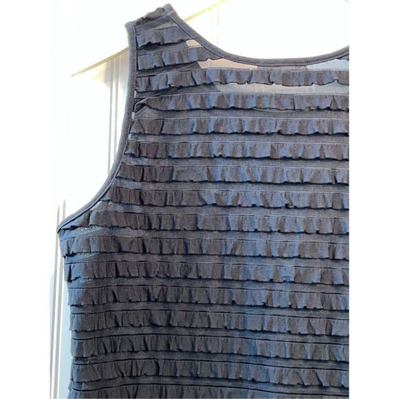 Erin London Sleeveless Top Women Large Black Stack Classic Tank Crew Neck Retro - Picture 10 of 10